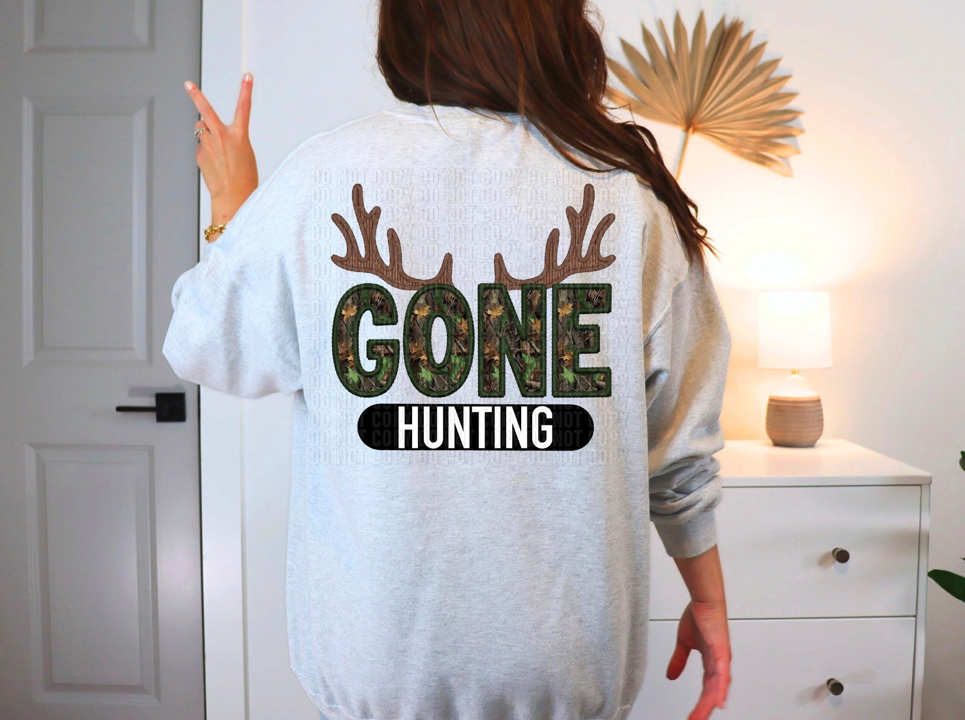 Gone Hunting Faux Embroidery DTF Transfer