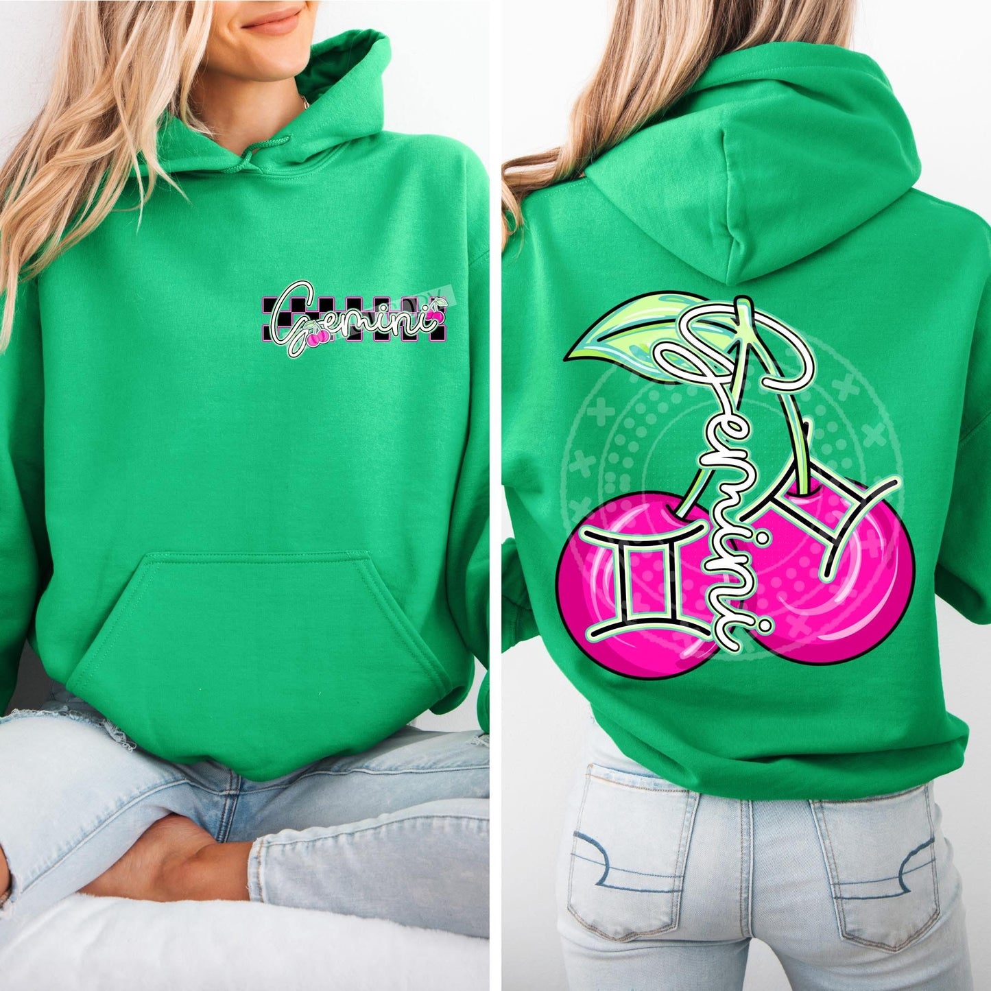 Gemini Birth Month Cherry Front/Back DTF Transfer