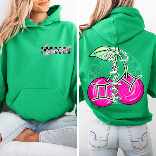 Gemini Birth Month Cherry Front/Back DTF Transfer