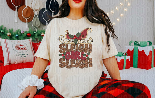 Sleigh Girl Sleigh Cheetah DTF Transfer