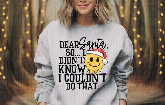 Dear Santa So I Didn't Know DTF Transfer