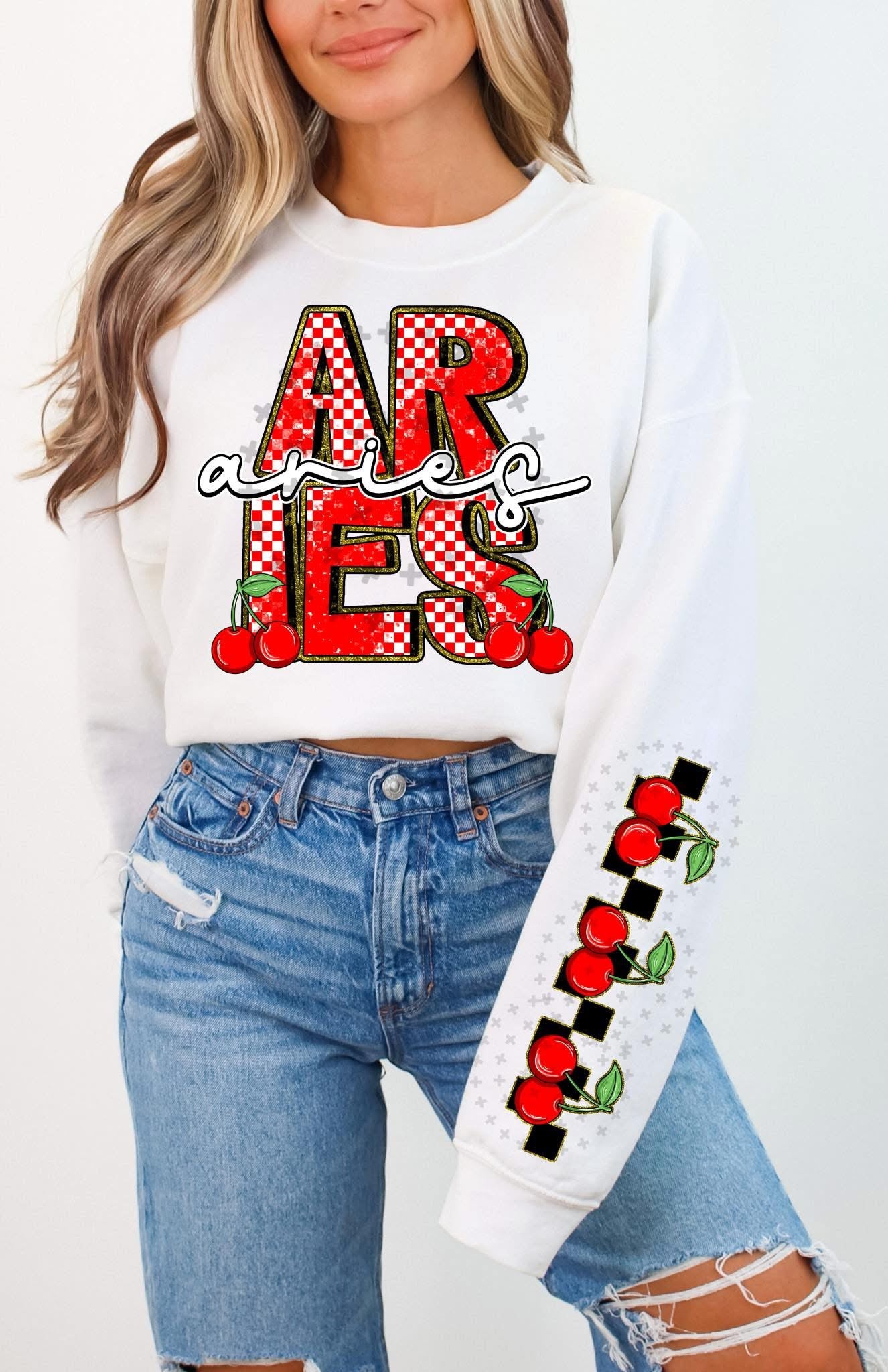 Aries Sign Cherries DTF Transfer
