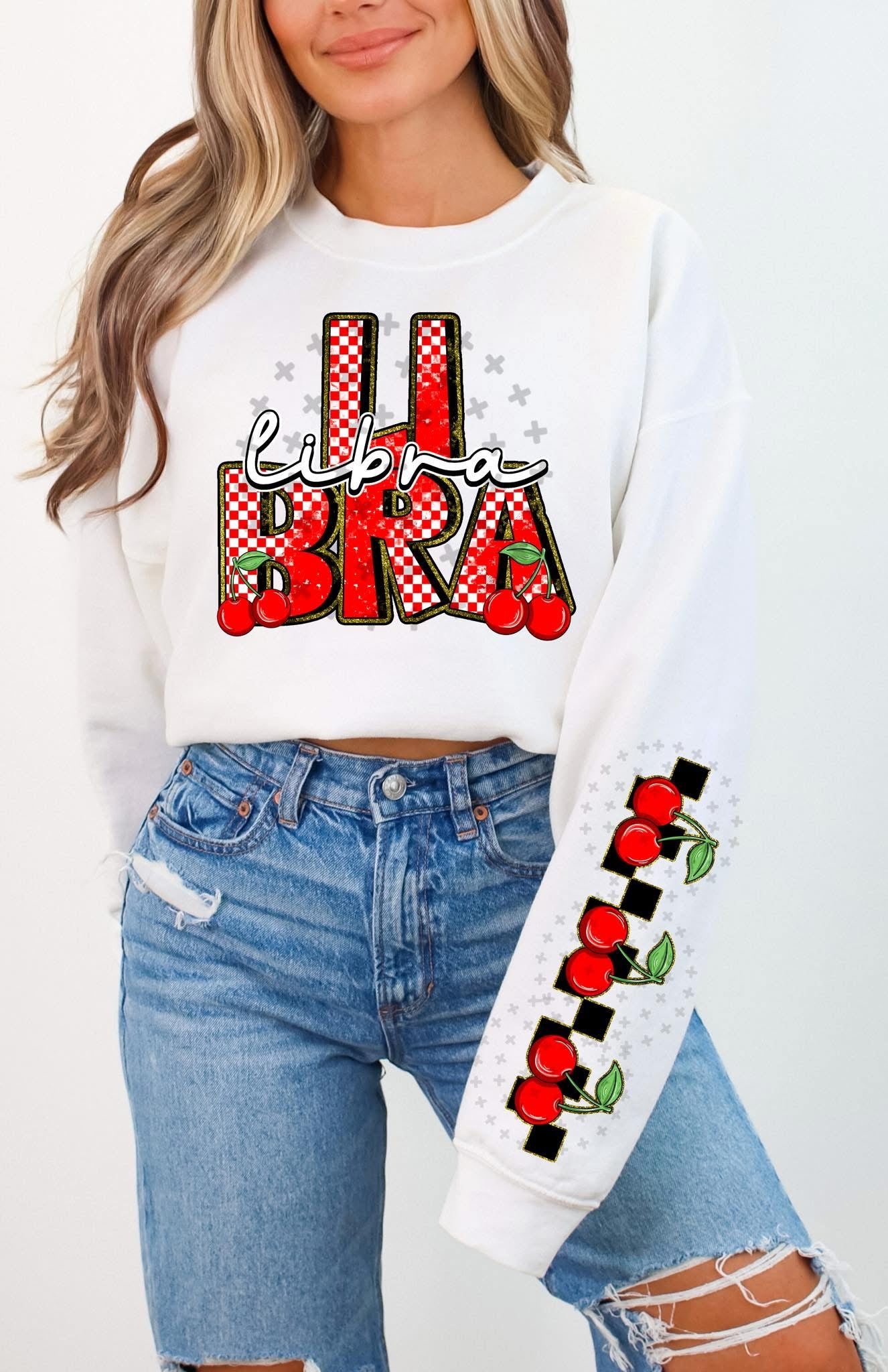 Libra Sign Cherries DTF Transfer