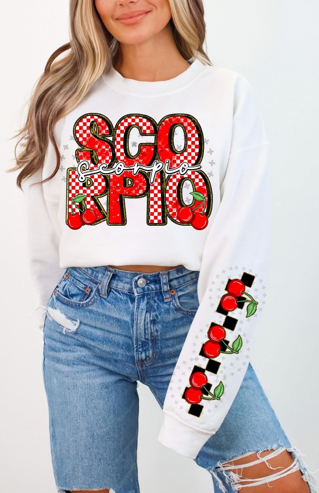 Scorpio Sign Cherries DTF Transfer