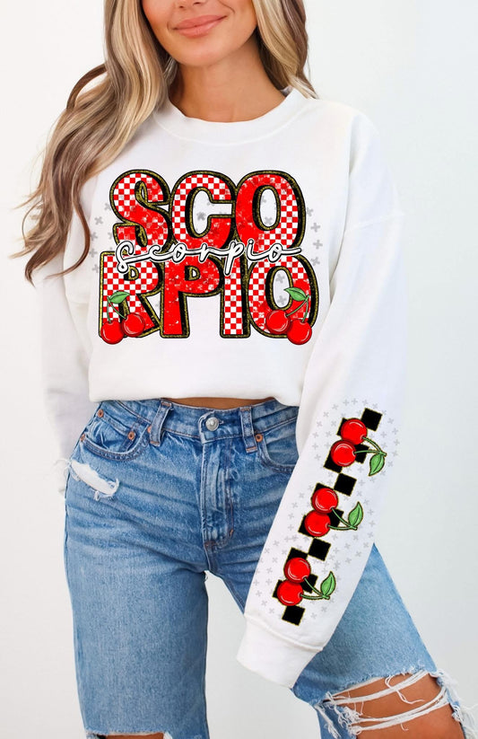 Scorpio Sign Cherries DTF Transfer