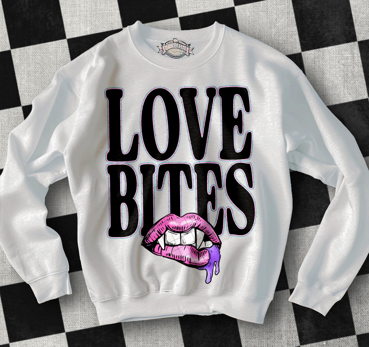 Love Bites Black Font DTF Transfer