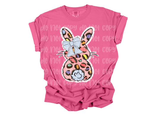 Colorful Cheetah Print Bunny DTF Transfer