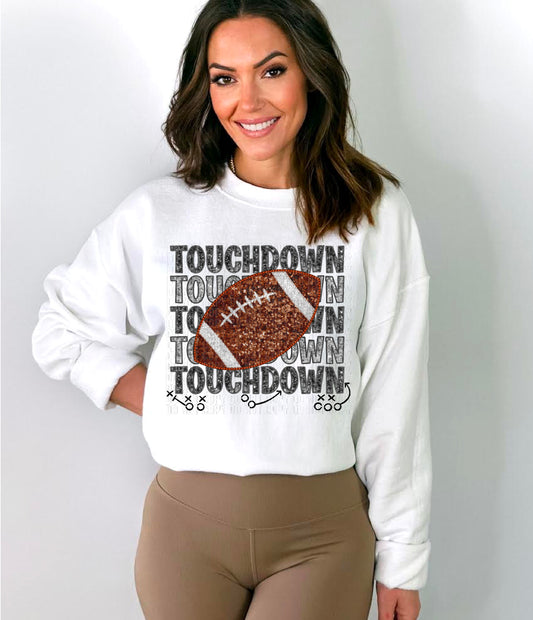 Touchdown Plays Sequined Faux DTF Transfer