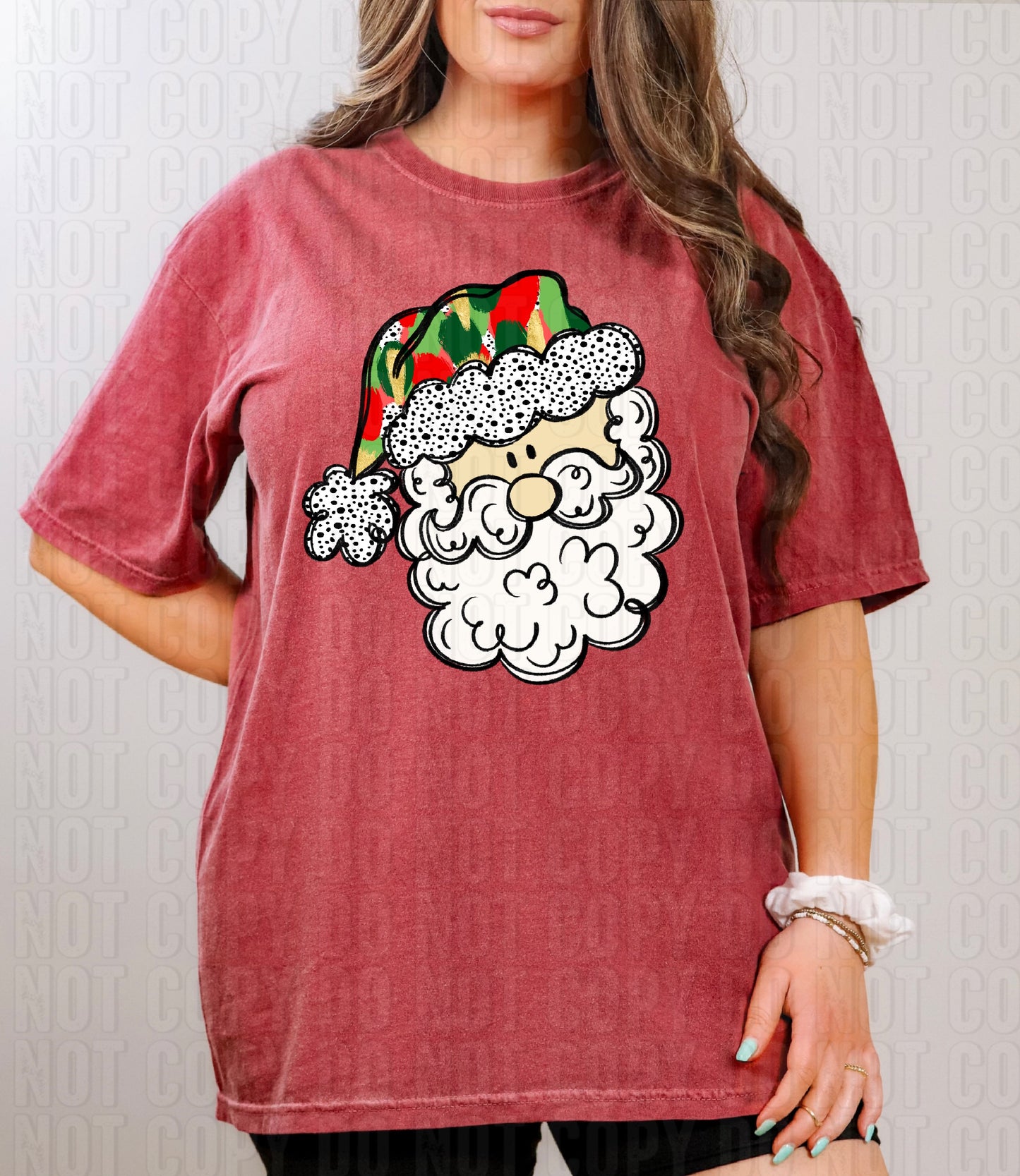 Santa Traditional Brushstroke Dalmatian Dots DTF Transfer