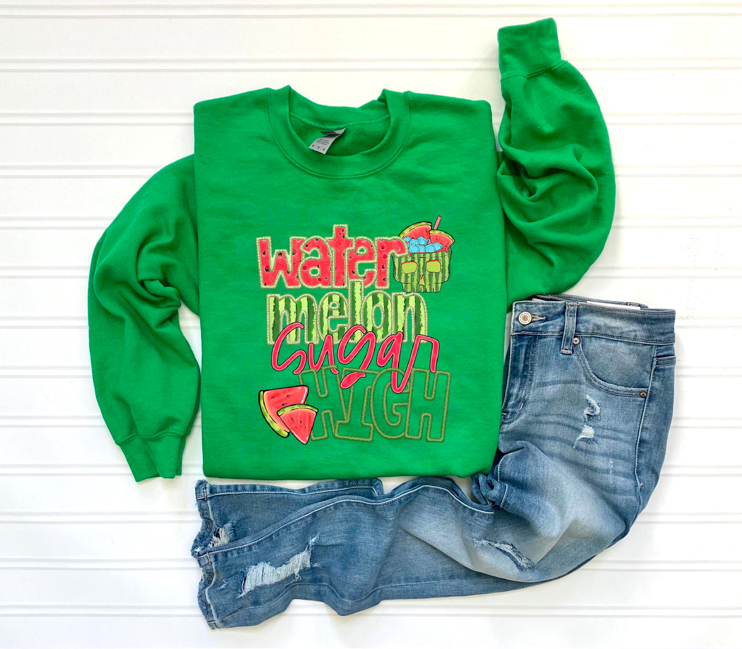 Watermelon Sugar High Faux Embroidery DTF Transfer