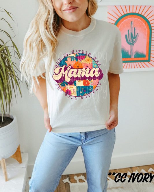 God Is Within Her Mama DTF Transfer