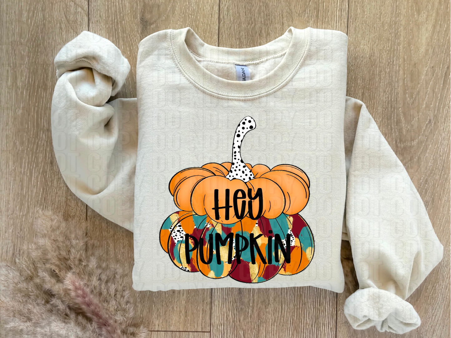 Hey Pumpkin White Dalmatian Brushstroke DTF Transfer