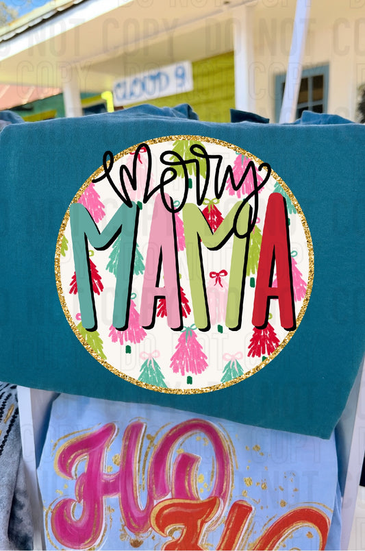 Merry Mama Circle DTF Transfer
