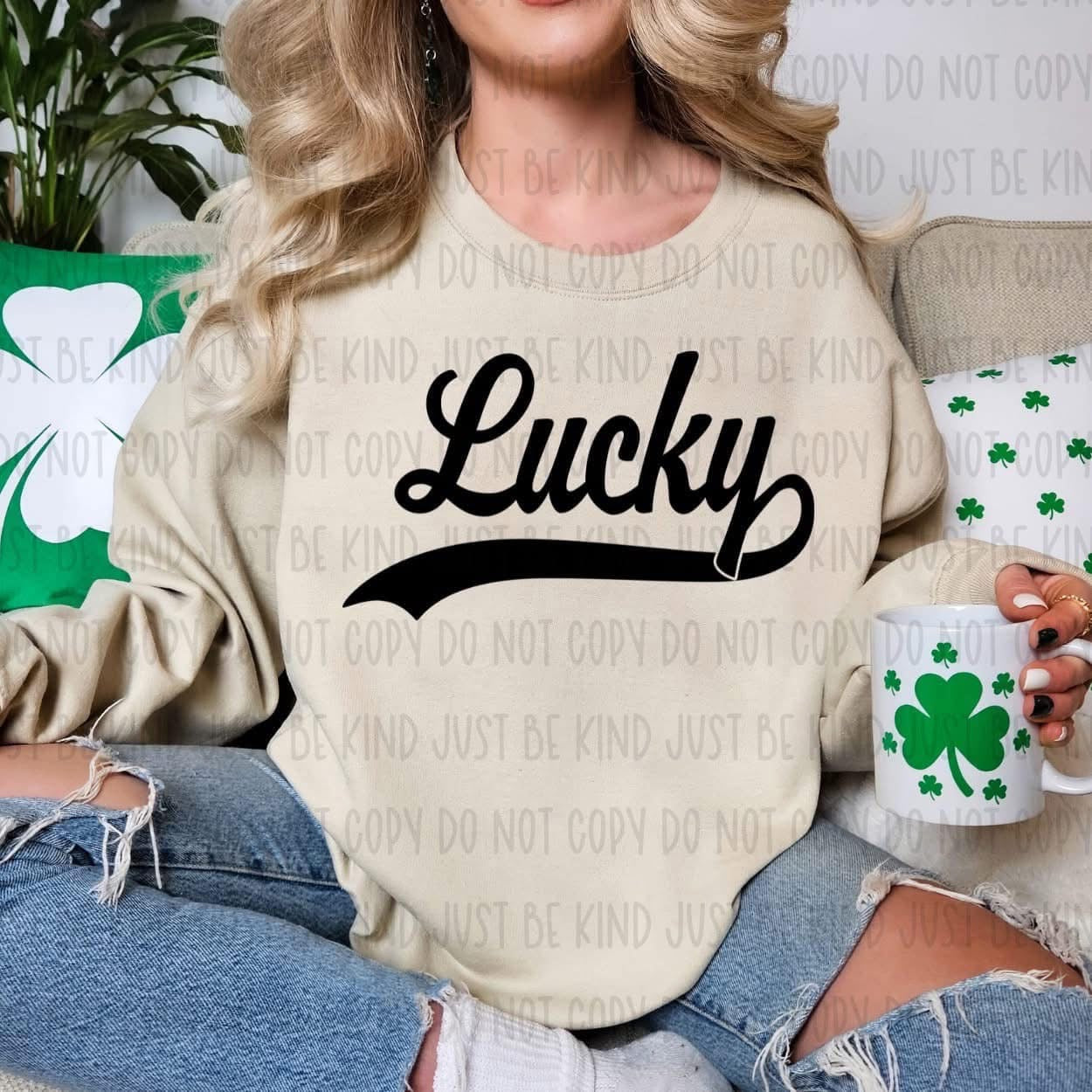 Lucky Black Font DTF Transfer