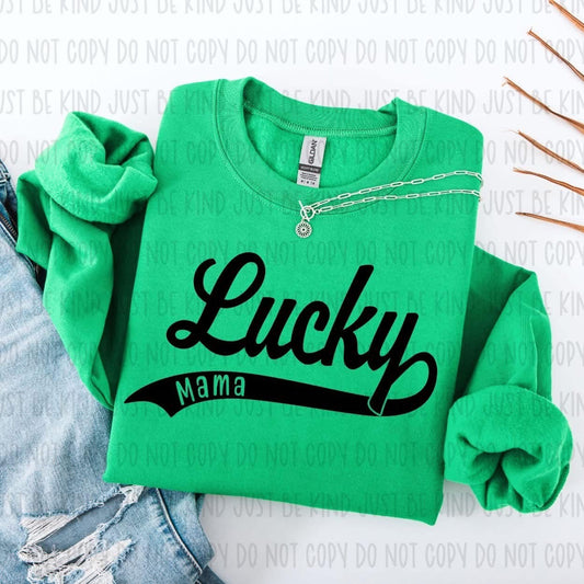 Lucky Mama Black Font DTF Transfer