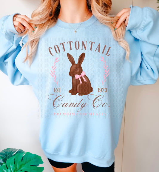 Cottontail Candy Co. Chocolate Bunny DTF Transfer
