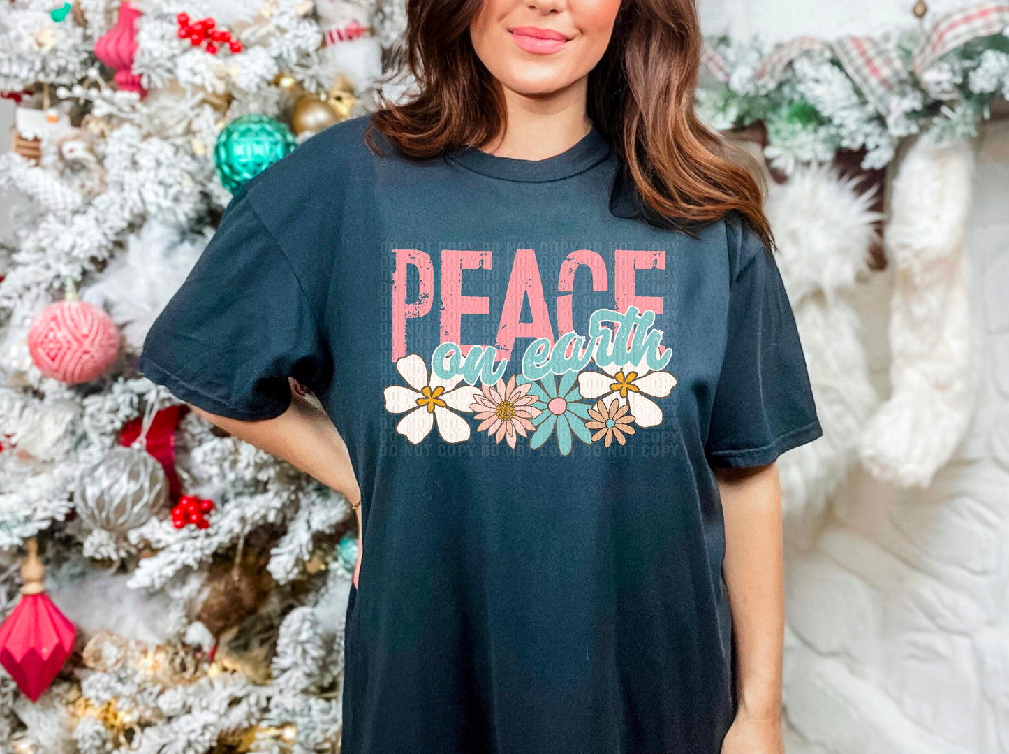 Peace On Earth Pastel Floral DTF Transfer