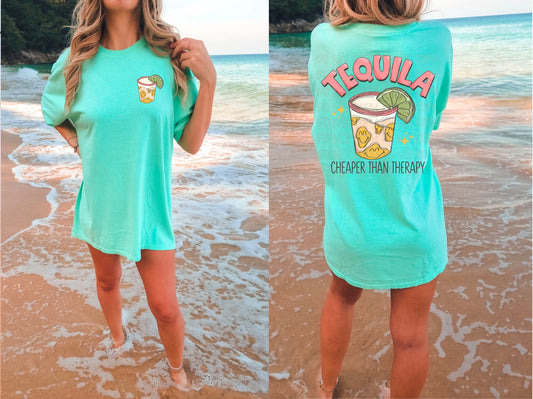 Tequila Cheaper Than Therapy Front/Back DTF Transfer