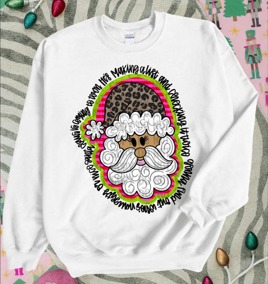 Making A List Santa Black Words DTF Transfer