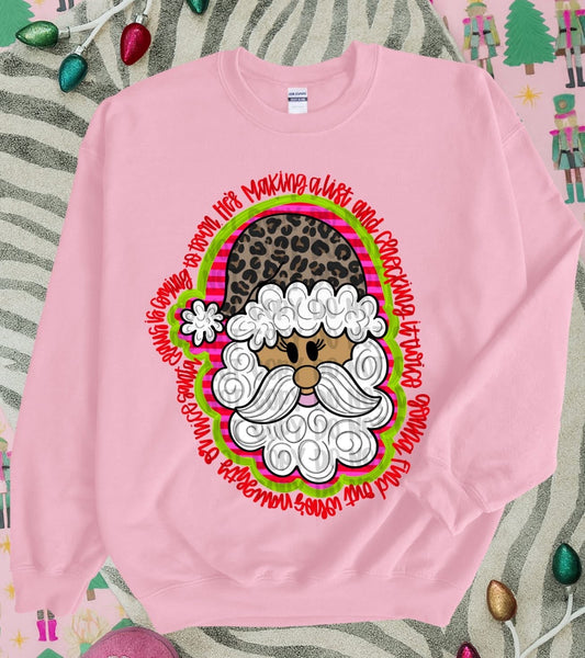 Making A List Santa Red Words DTF Transfer