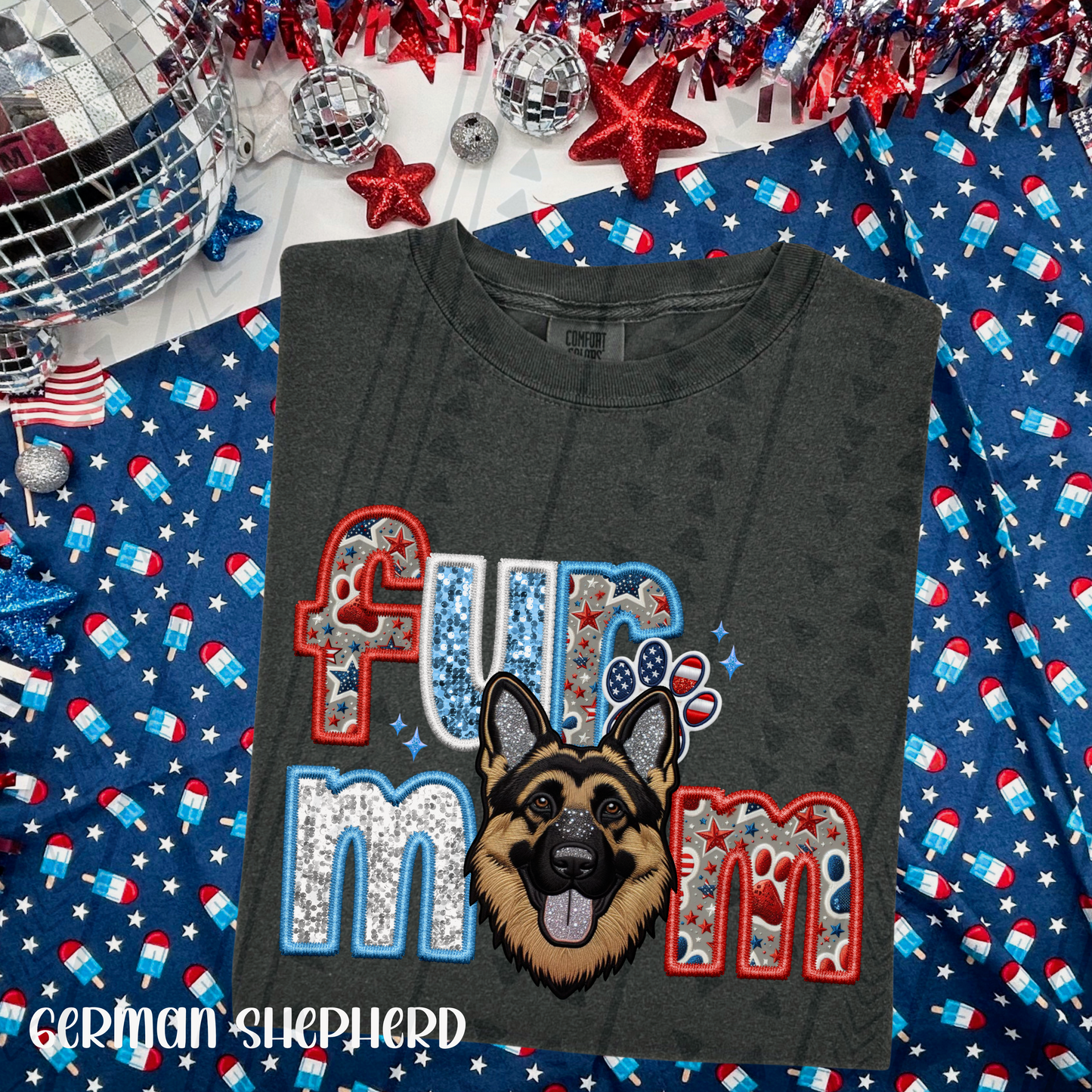 Patriotic Fur Mom DTF Transfer