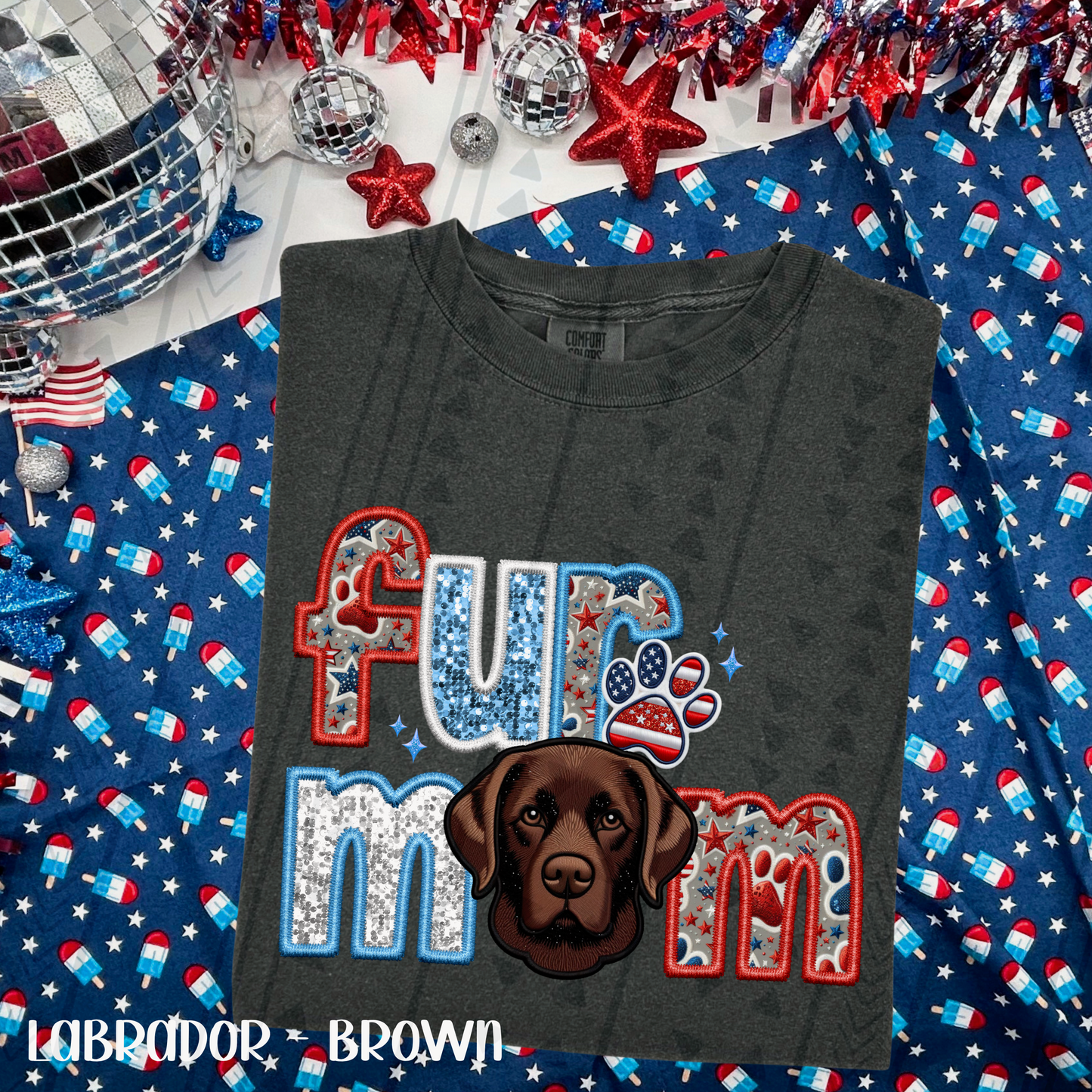 Patriotic Fur Mom DTF Transfer