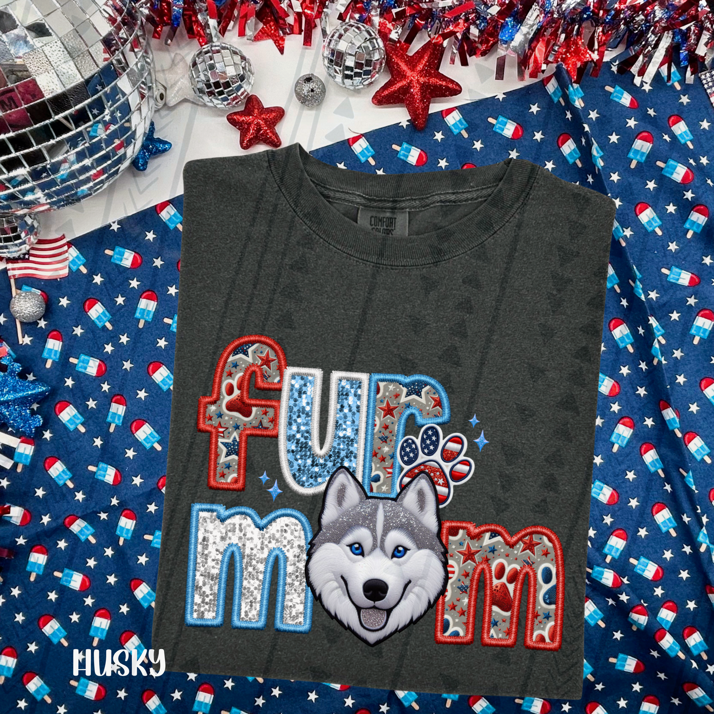 Patriotic Fur Mom DTF Transfer