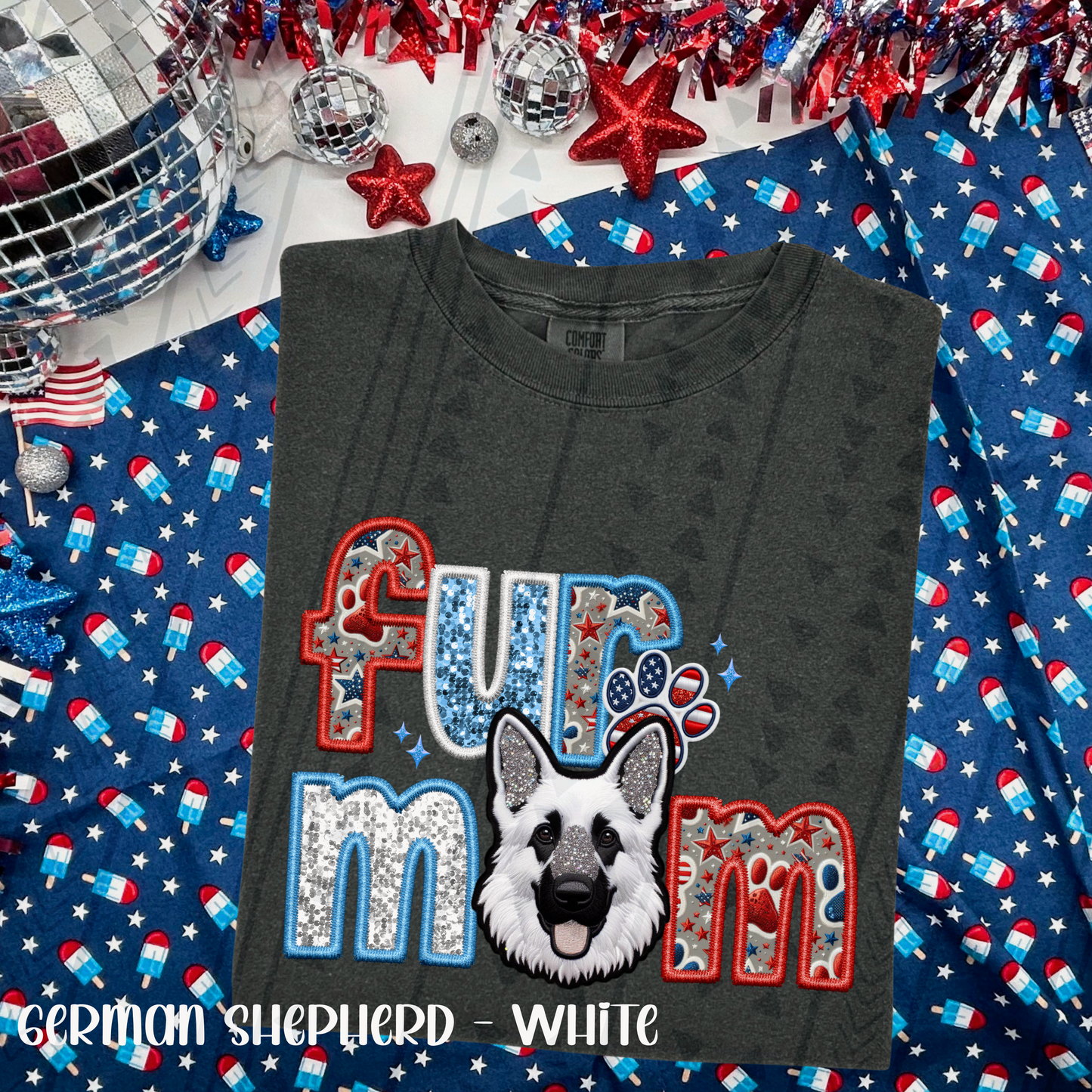 Patriotic Fur Mom DTF Transfer