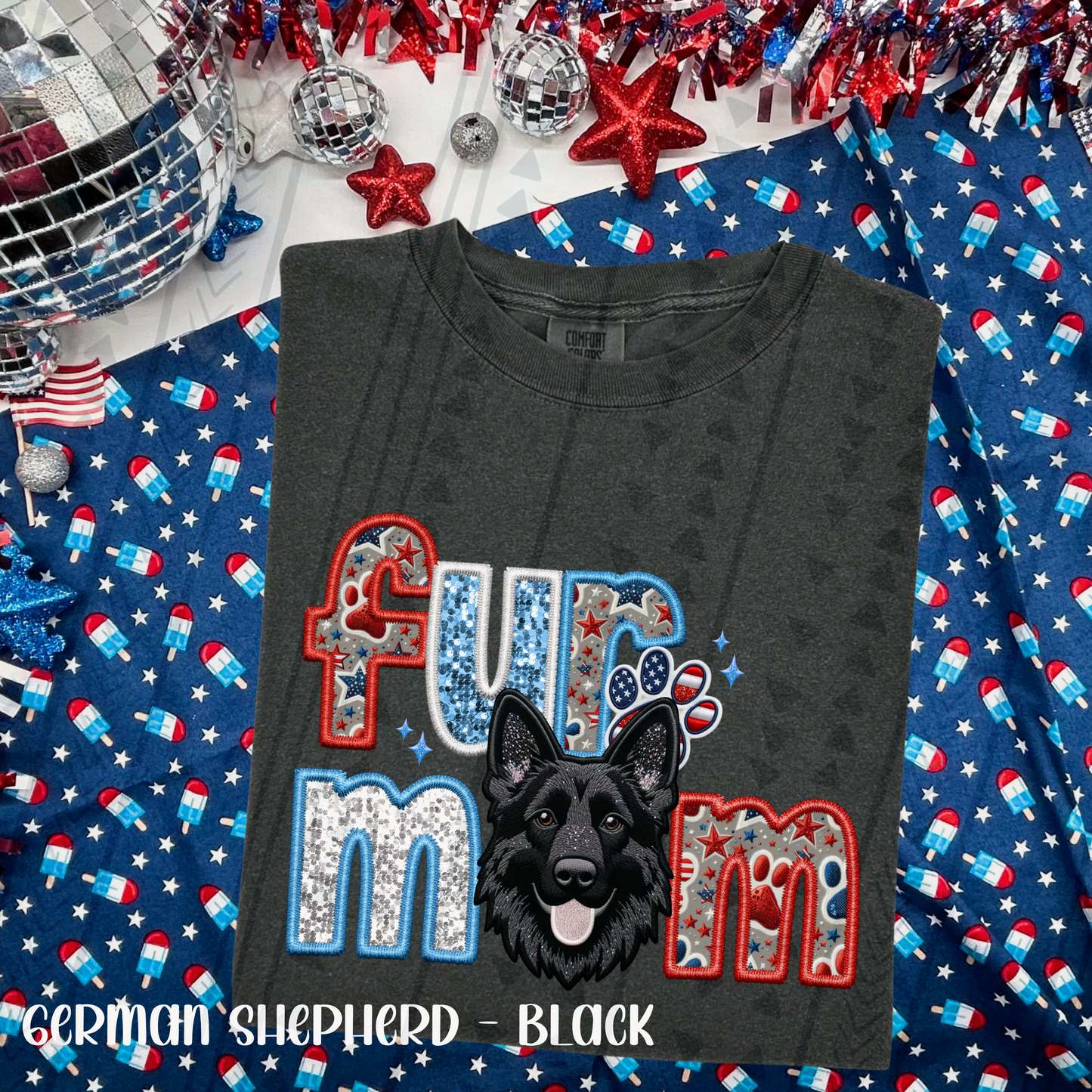 Patriotic Fur Mom DTF Transfer