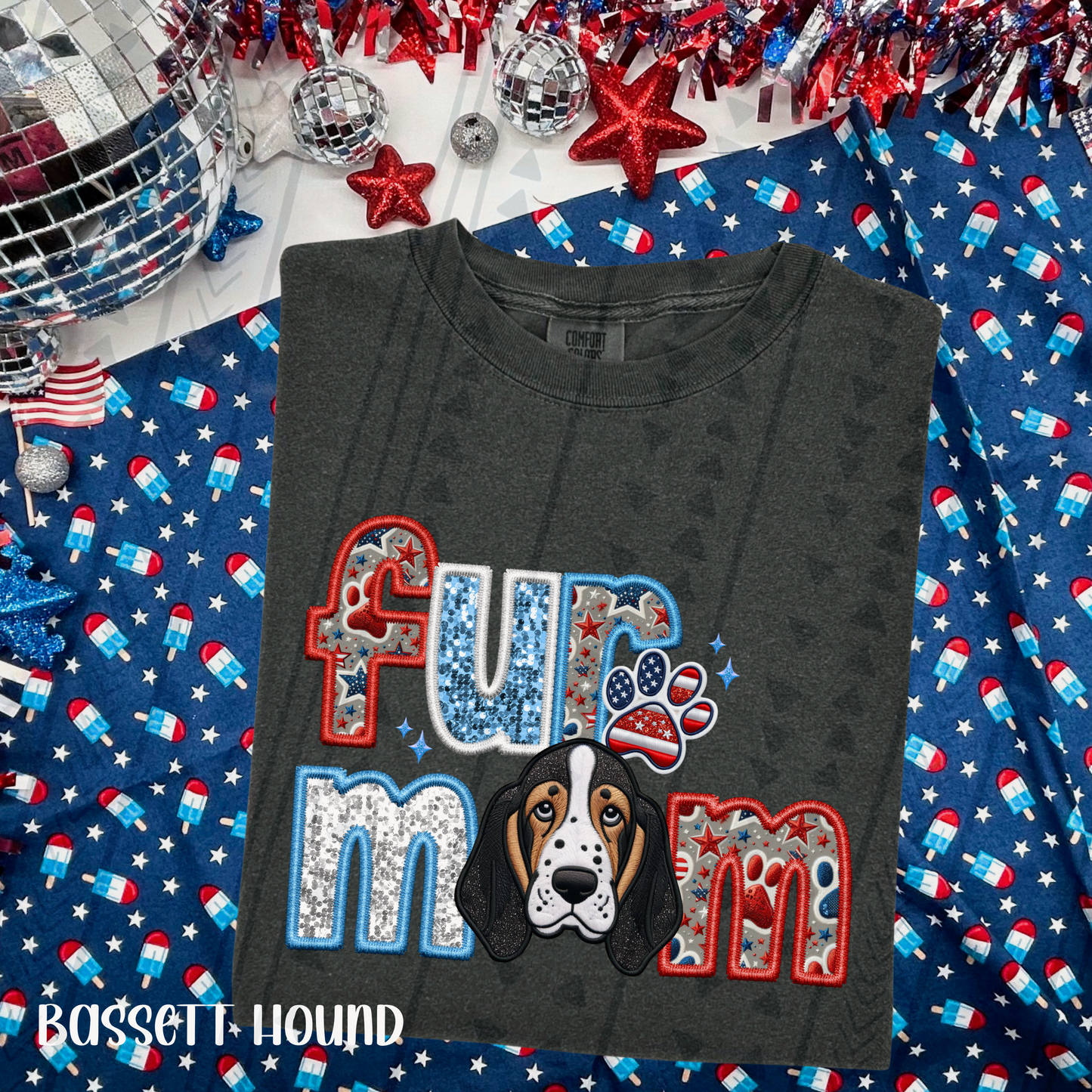 Patriotic Fur Mom DTF Transfer