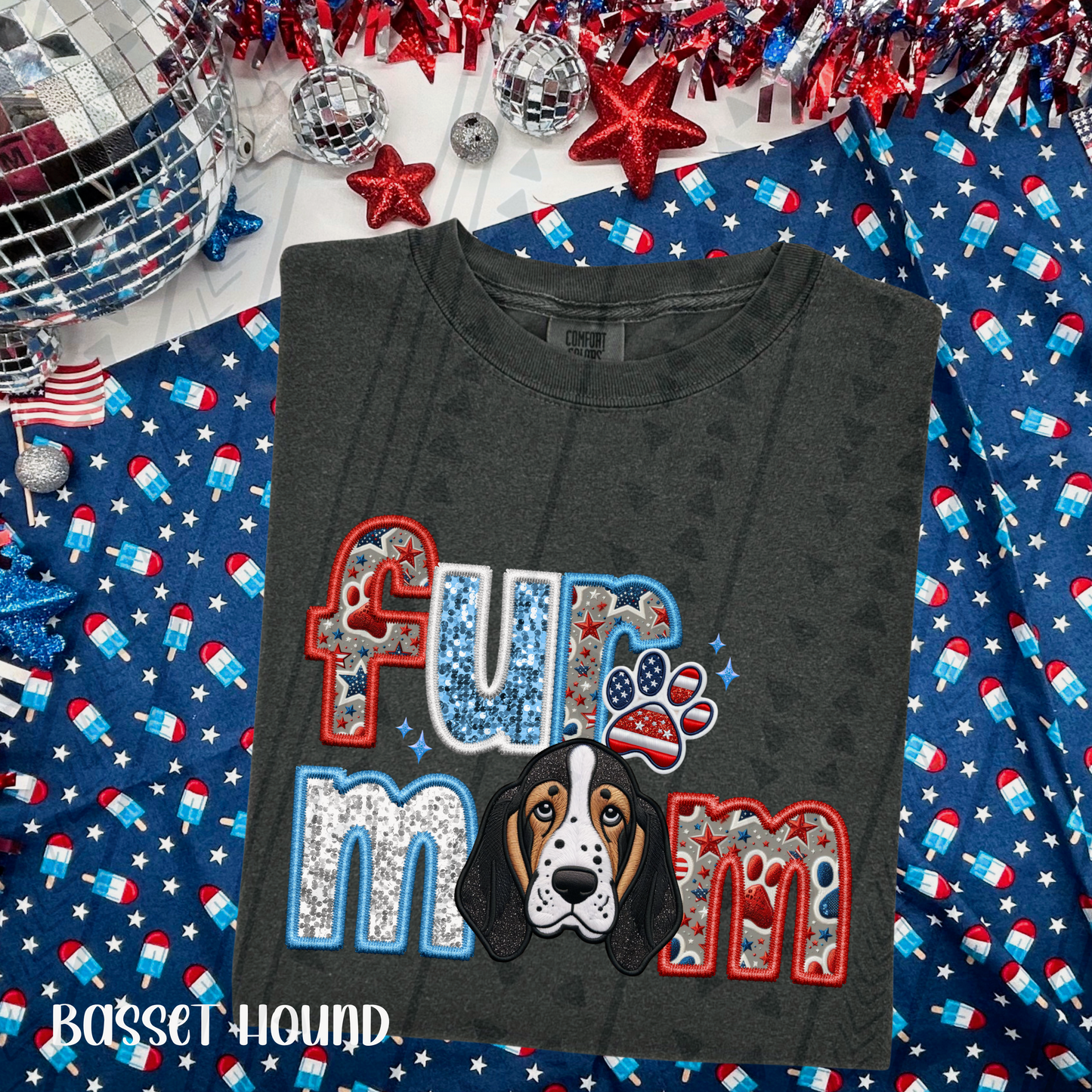 Patriotic Fur Mom DTF Transfer