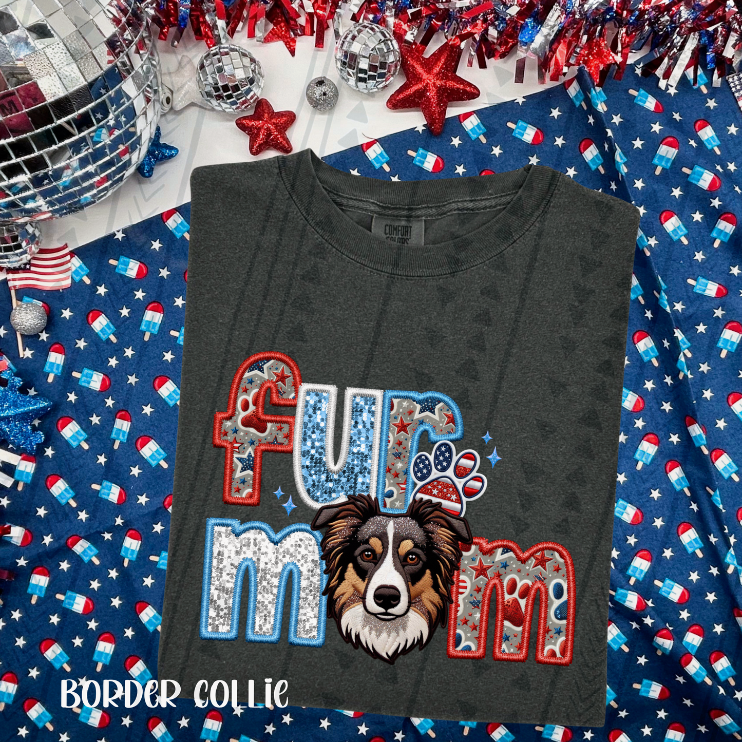 Patriotic Fur Mom DTF Transfer