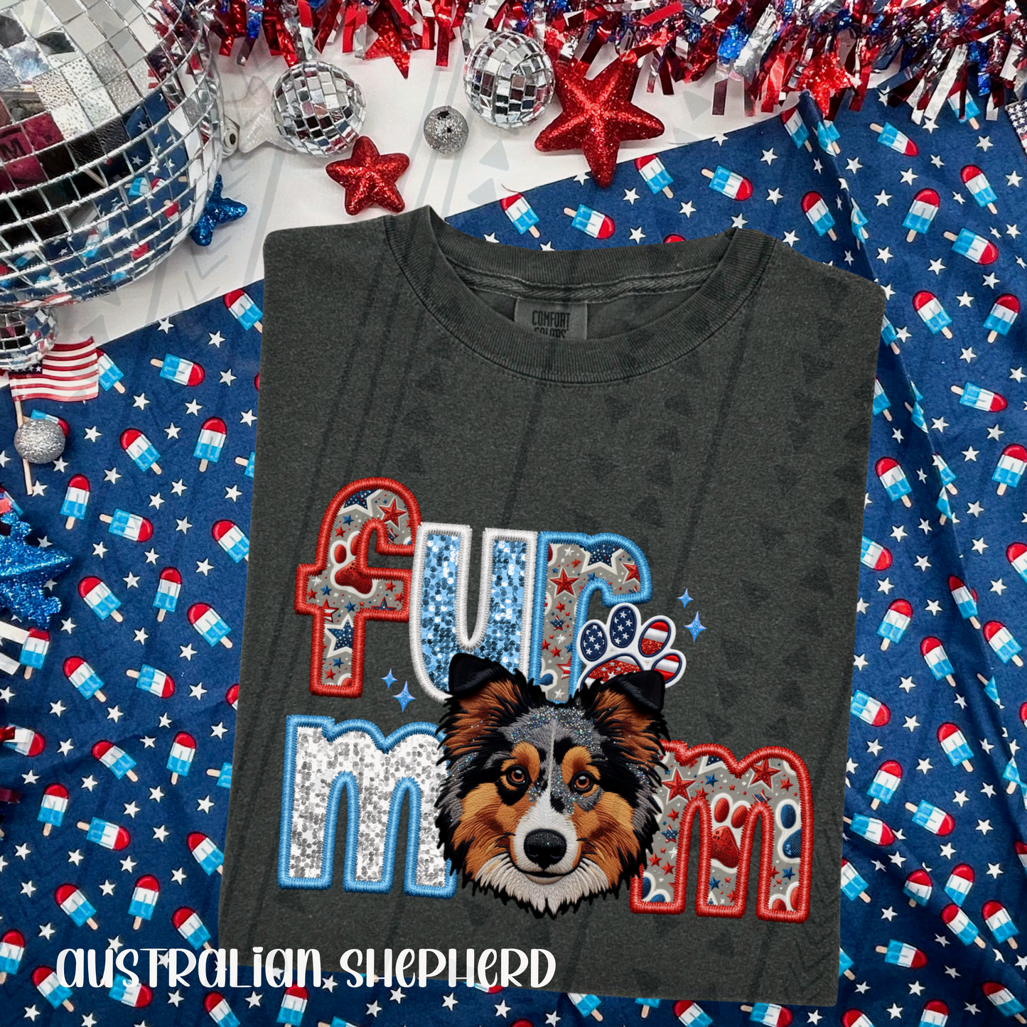 Patriotic Fur Mom DTF Transfer