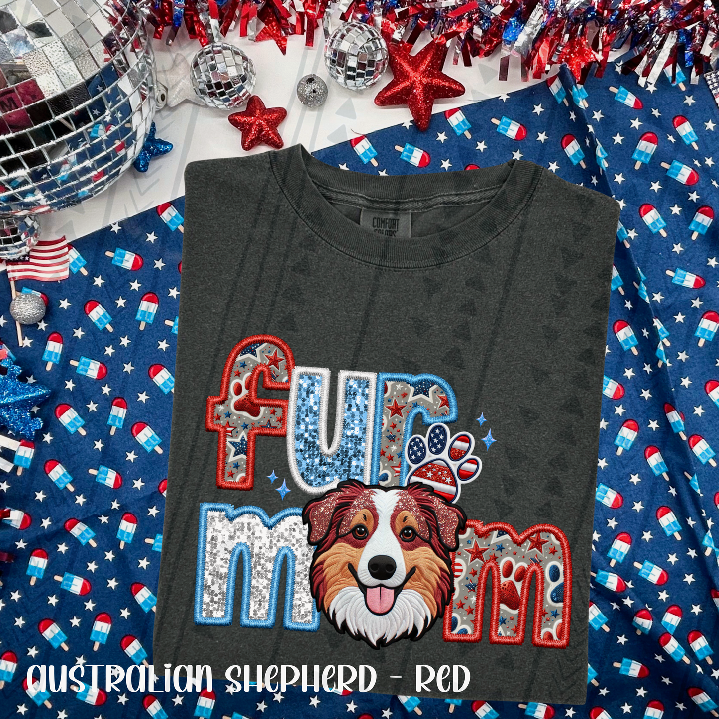 Patriotic Fur Mom DTF Transfer