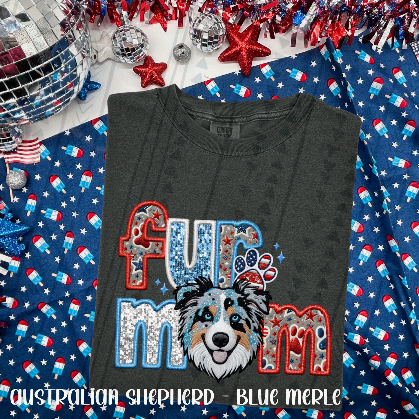 Patriotic Fur Mom DTF Transfer