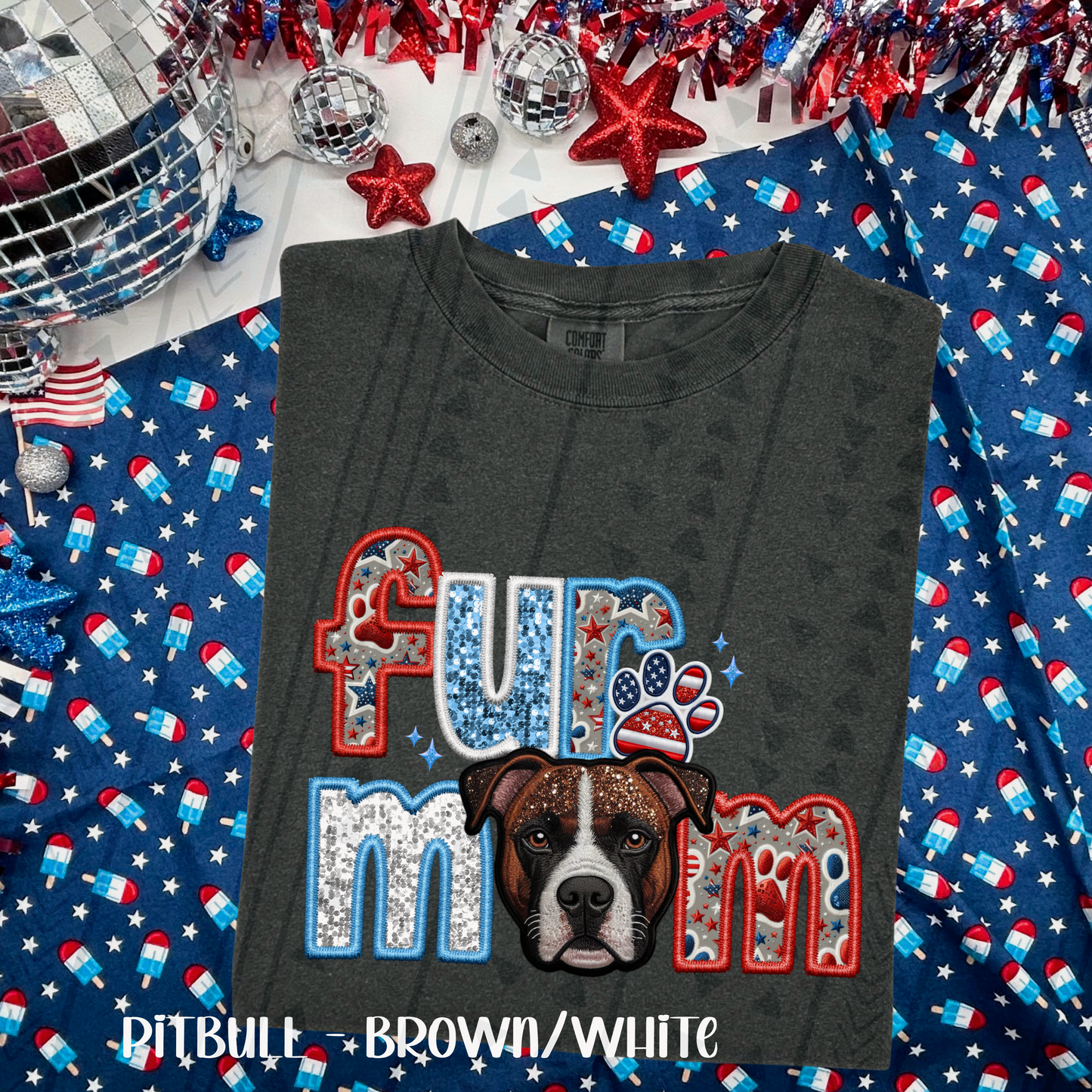 Patriotic Fur Mom DTF Transfer