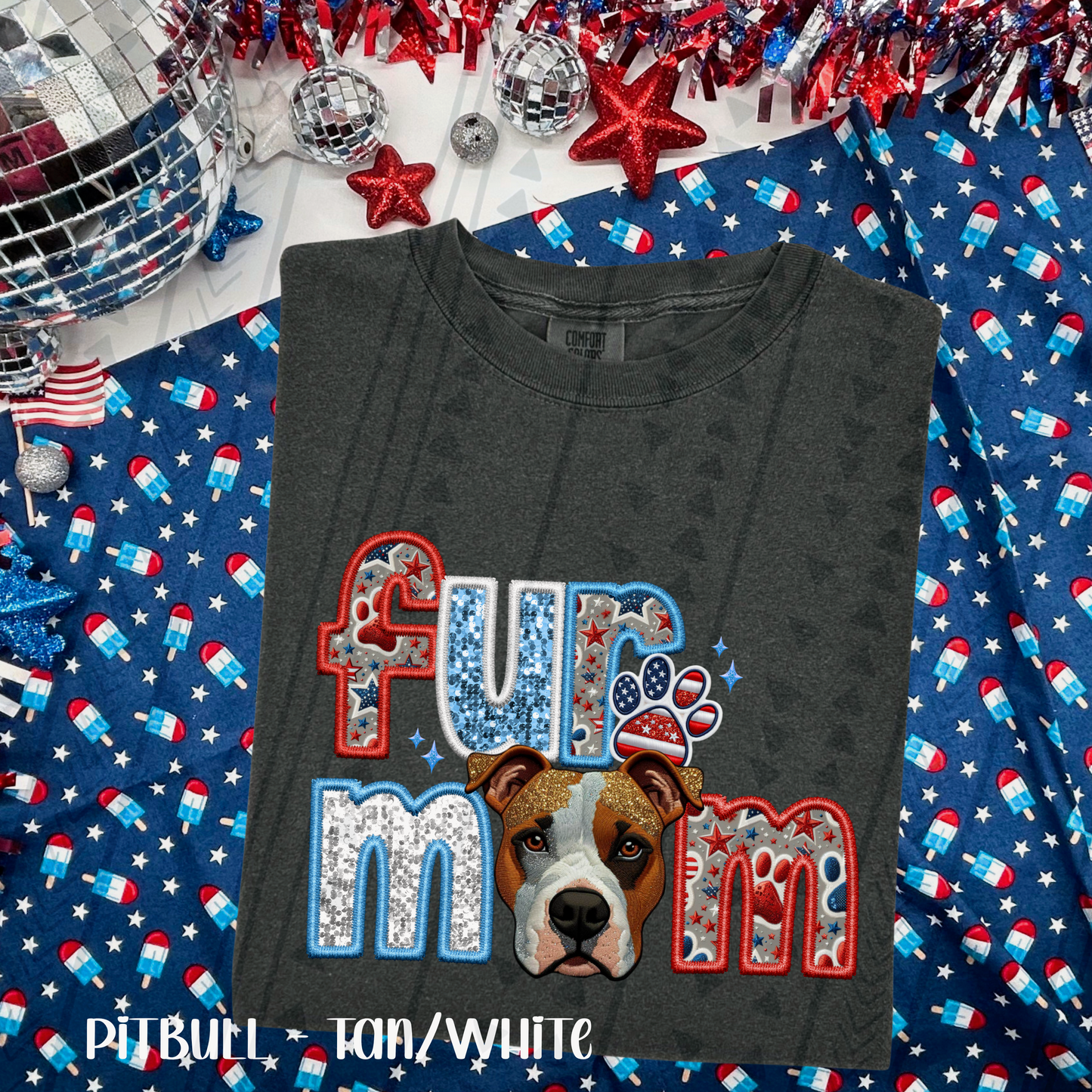 Patriotic Fur Mom DTF Transfer