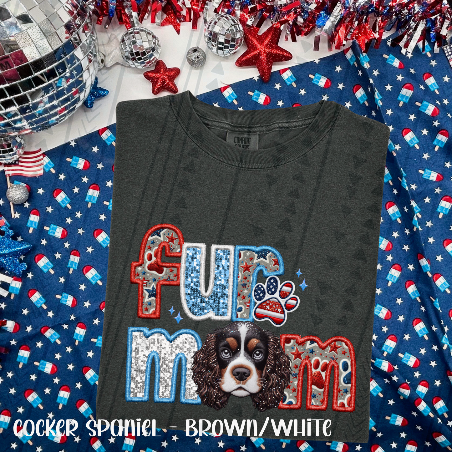 Patriotic Fur Mom DTF Transfer