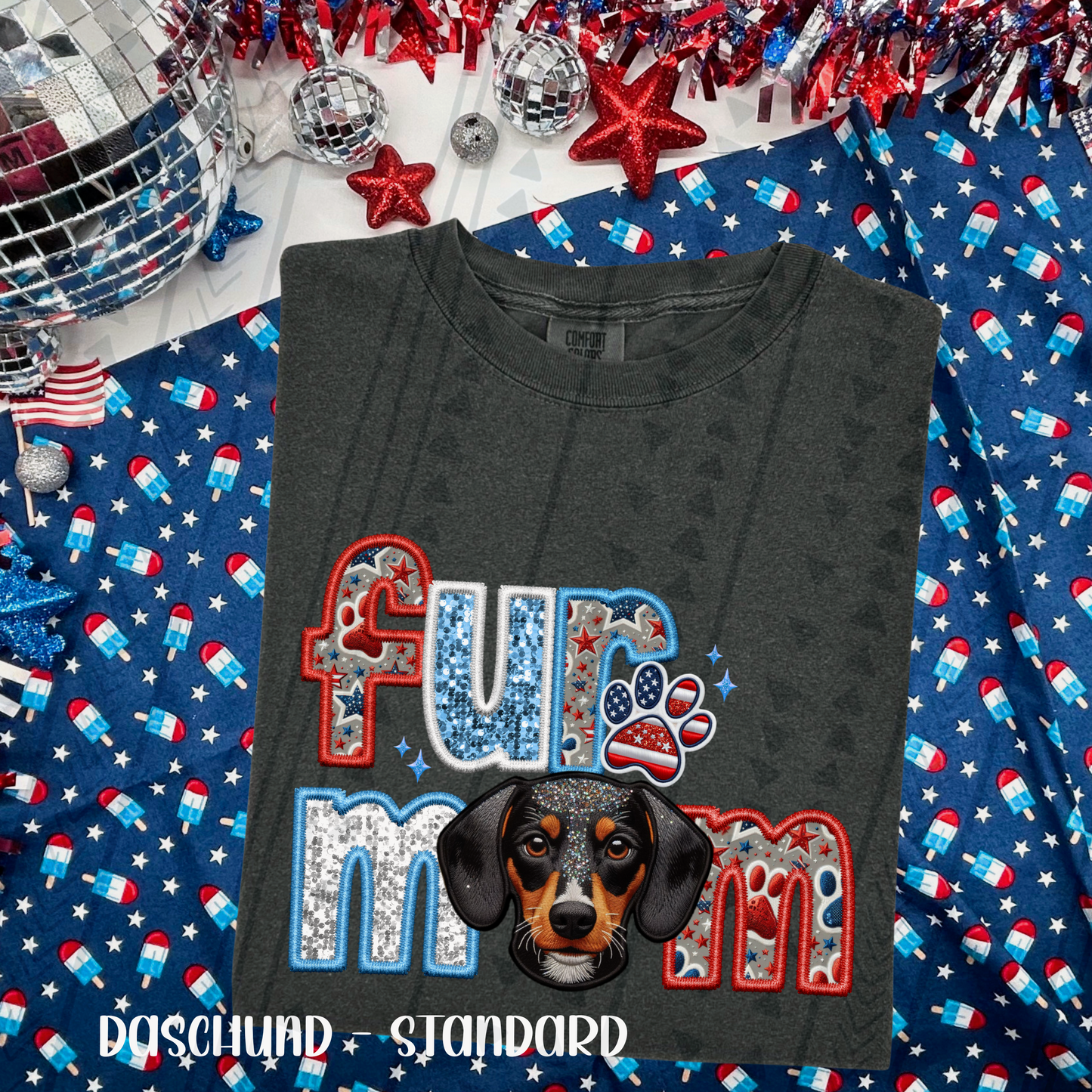 Patriotic Fur Mom DTF Transfer