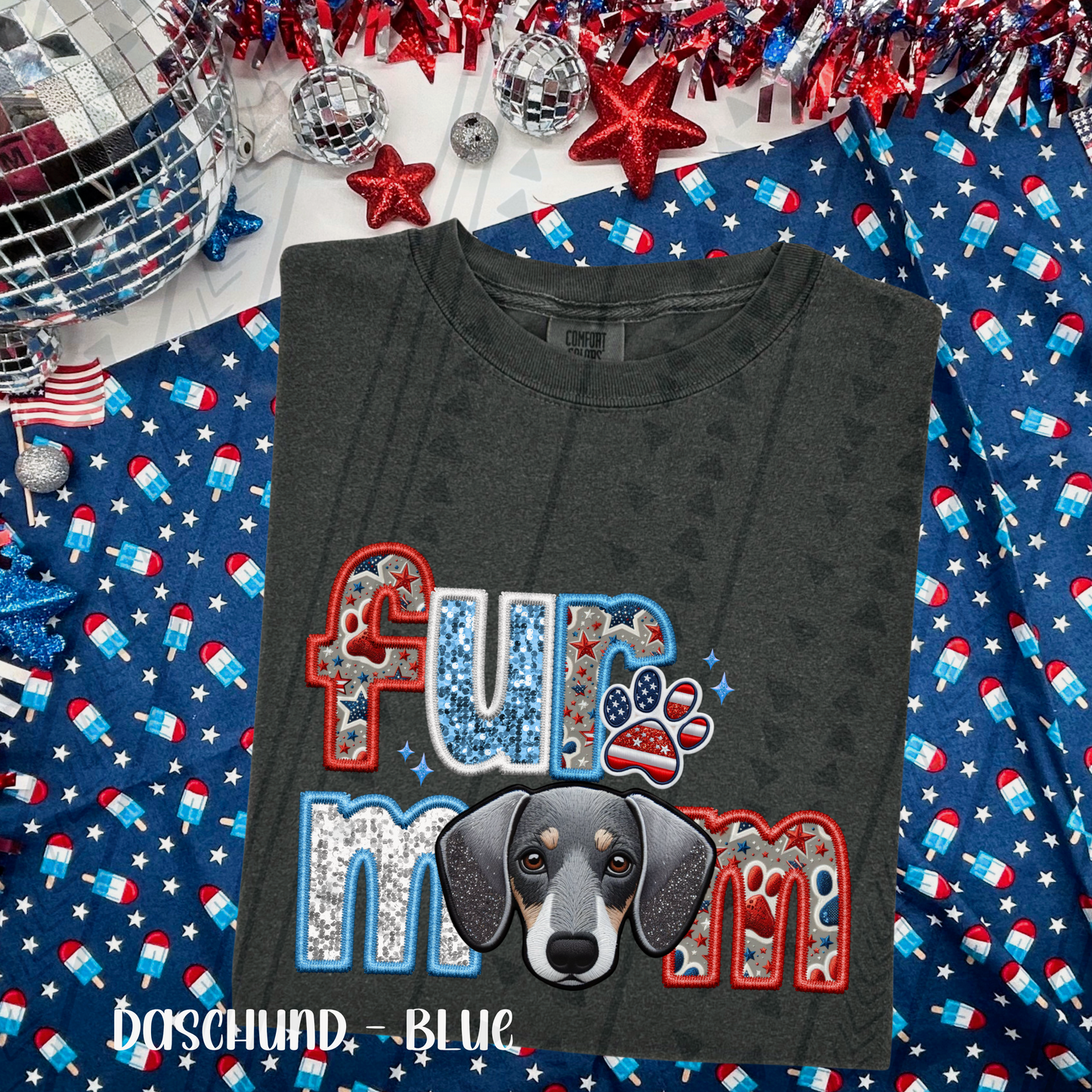 Patriotic Fur Mom DTF Transfer