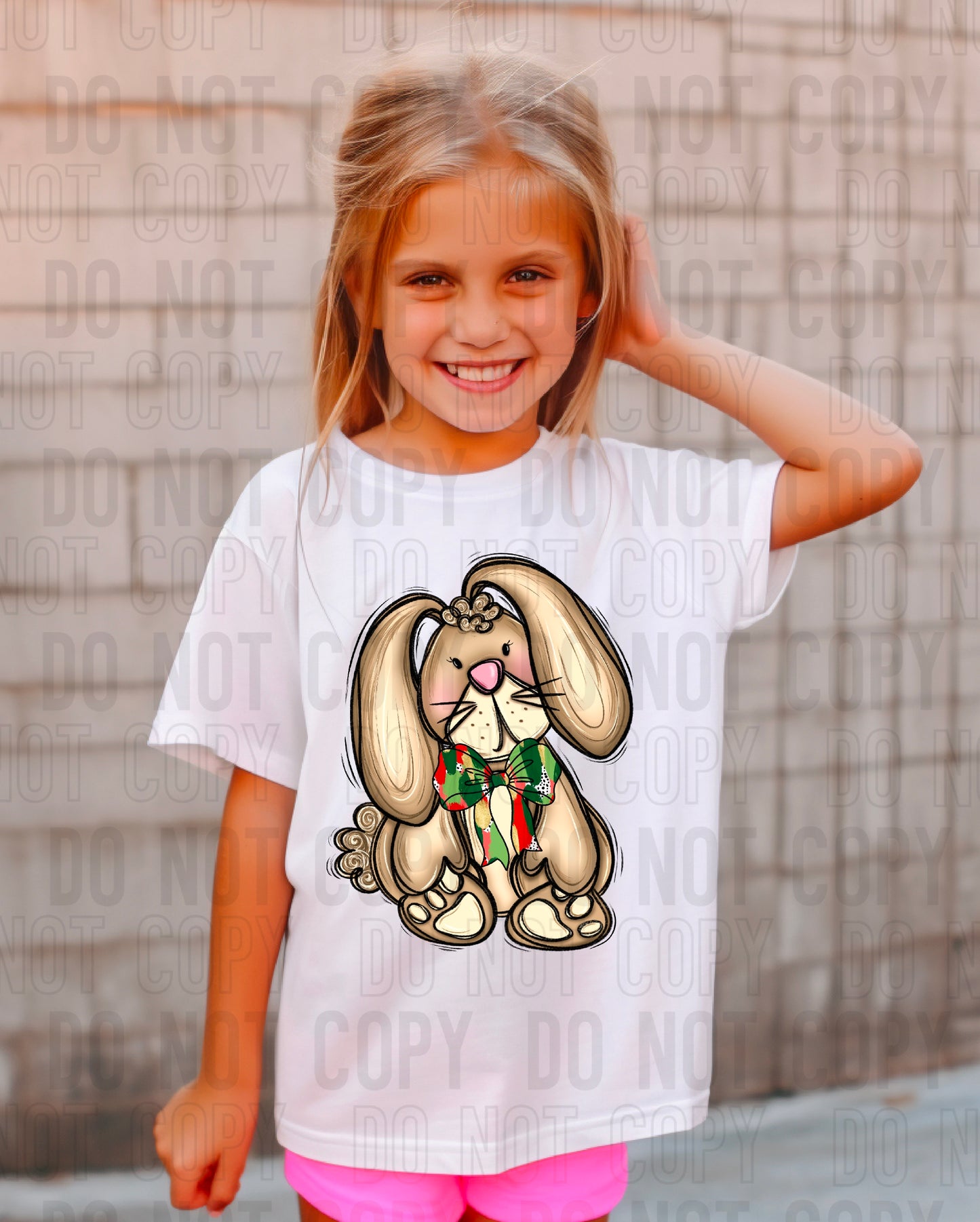 Bunny Coquette Christmas Brushstroke DTF Transfer