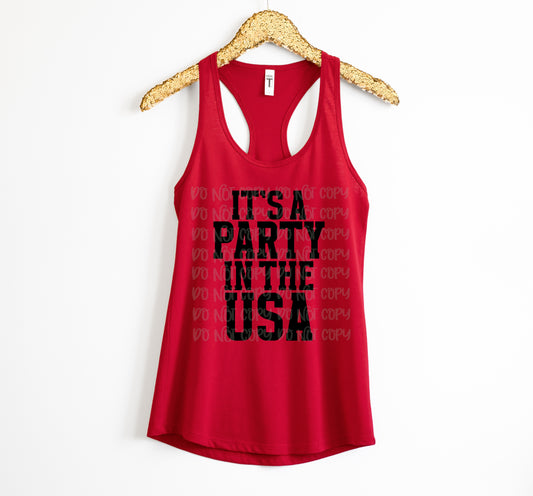 Party in The USA Single Color DTF Transfer