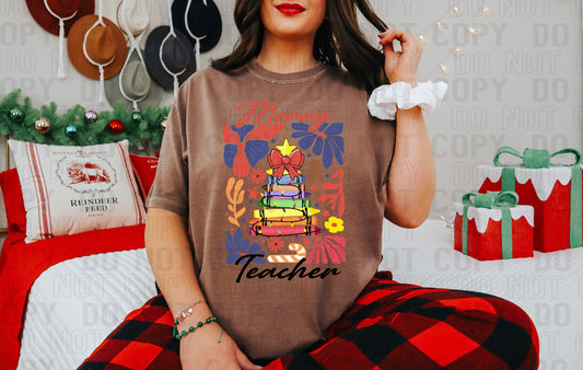 Merry Teacher Boho DTF Transfer