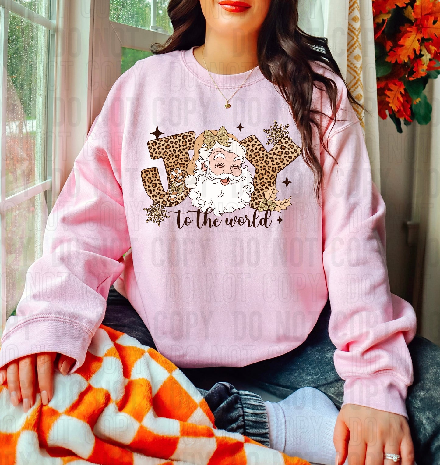 Joy To The World Leopard Santa DTF Transfer