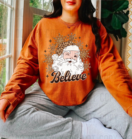 Believe Light Santa Leopard DTF Transfer