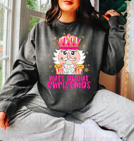 Nuts About Christmas Pink Nutcracker DTF Transfer