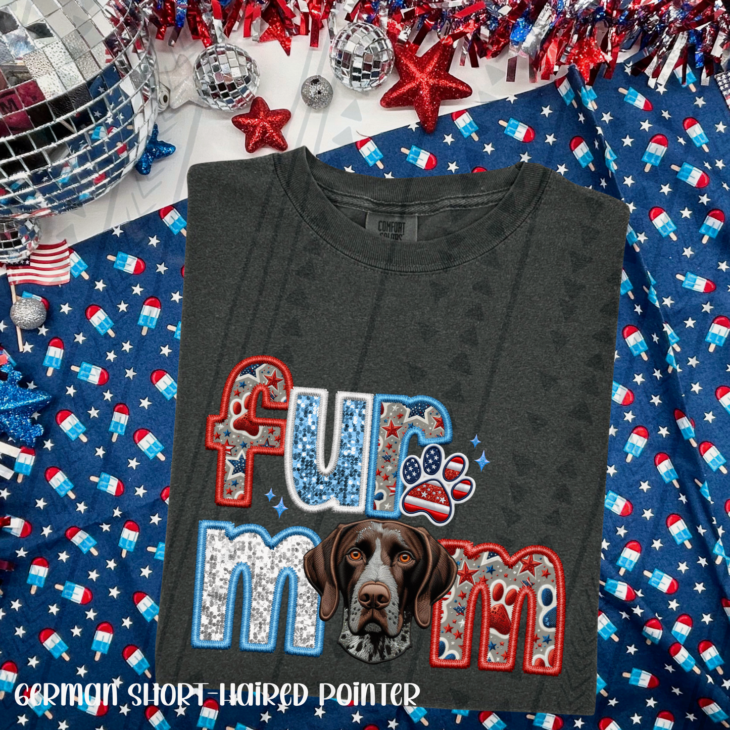 Patriotic Fur Mom DTF Transfer