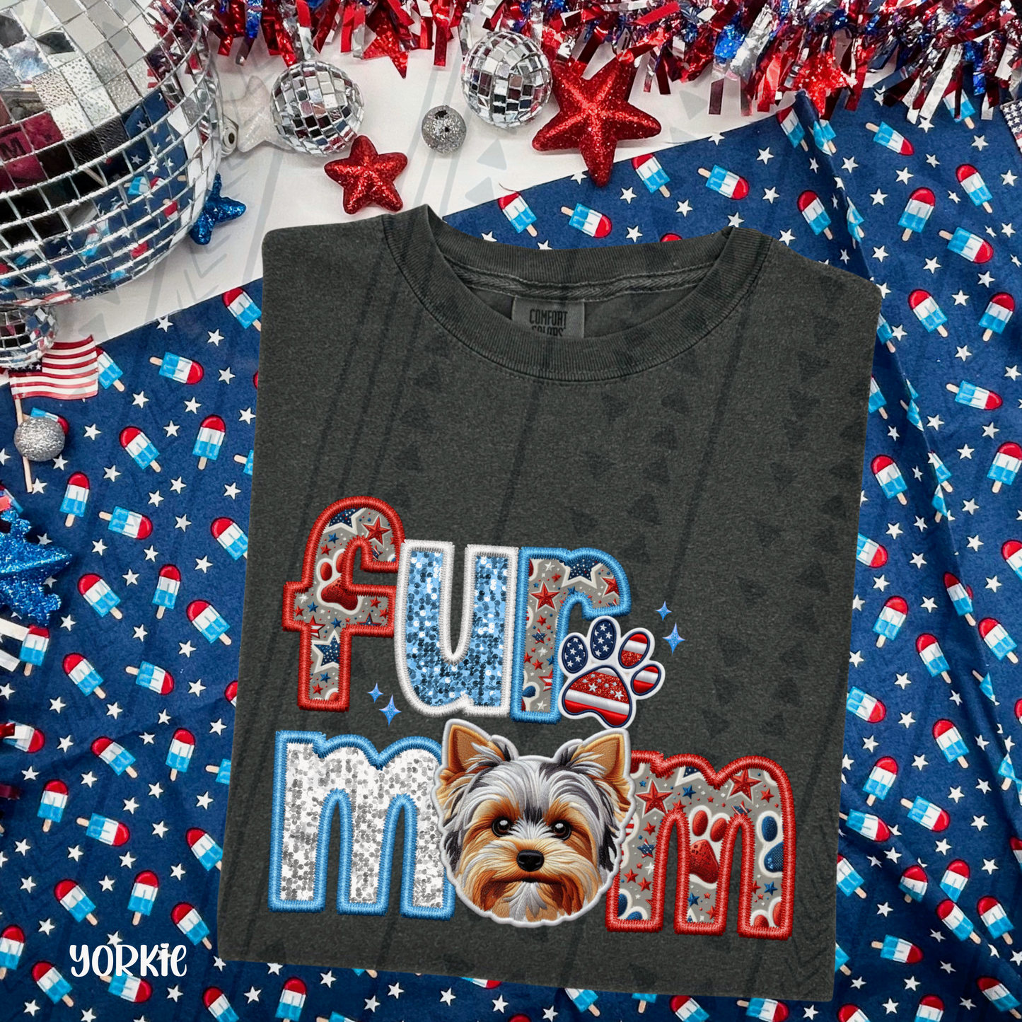 Patriotic Fur Mom DTF Transfer