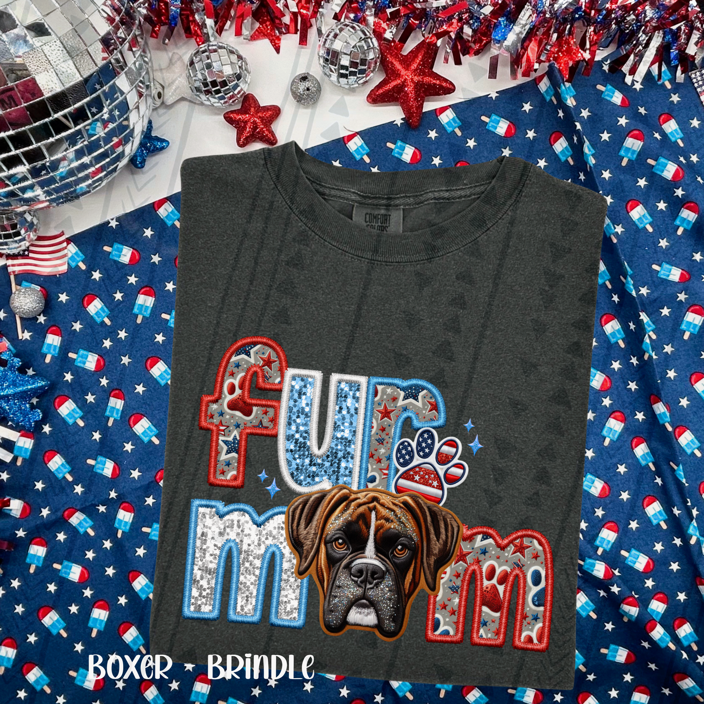 Patriotic Fur Mom DTF Transfer