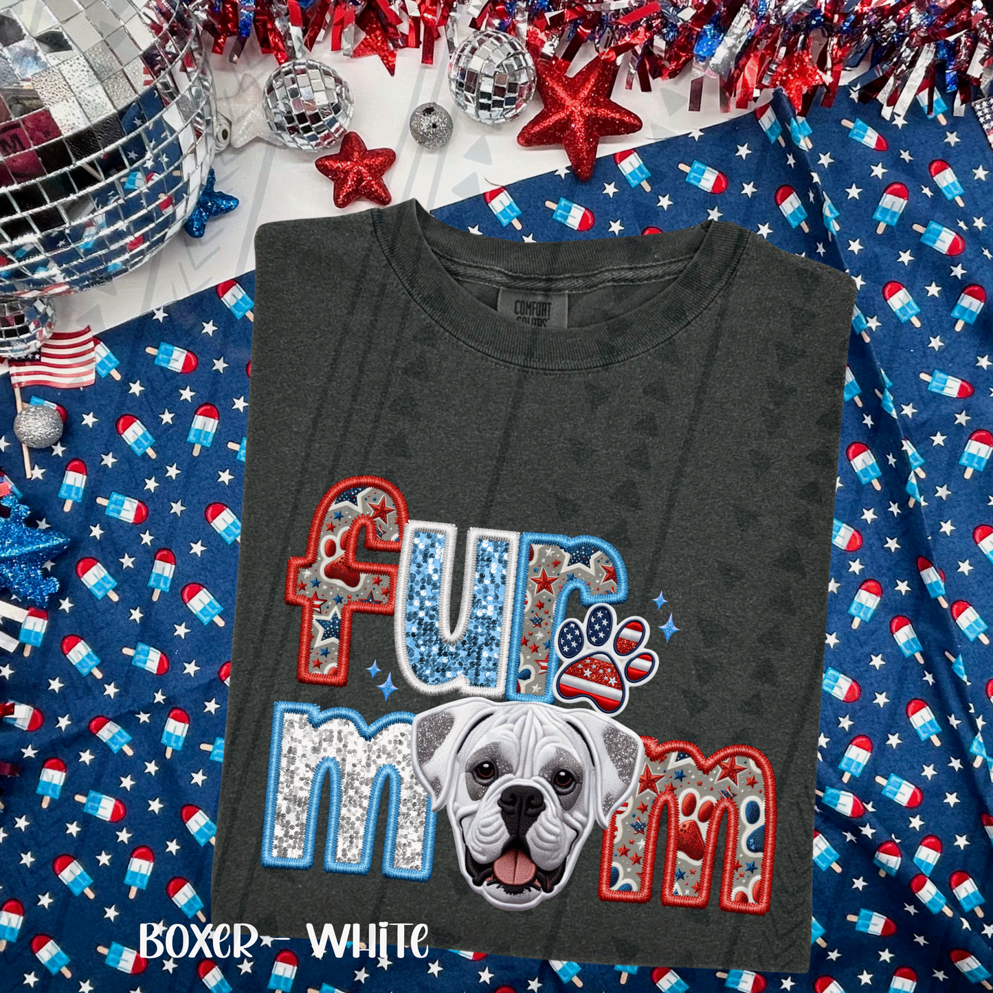 Patriotic Fur Mom DTF Transfer